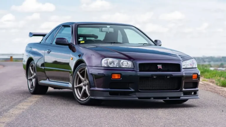 Nissan GTR R34 performance history showing top speed, acceleration, and track records